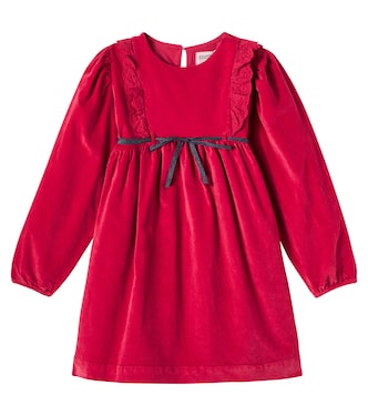 Osaka ruffled cotton velour dress | Cozmo