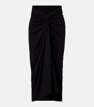 Gathered cotton jersey midi skirt | Dries Van Noten