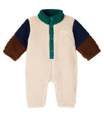 Baby colorblocked teddy snowsuit  | Tinycottons