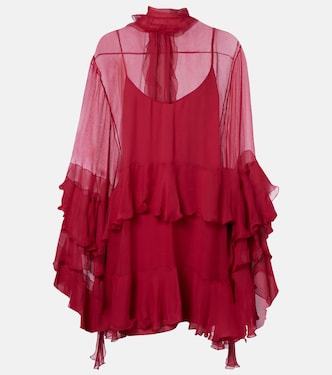 Ruffled silk muslin minidress | Chloé