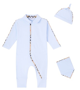 Bebé - set de gorro, babero y body en mezcla de algodón | Burberry Kids