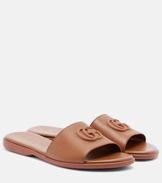 Double G leather slides | Gucci