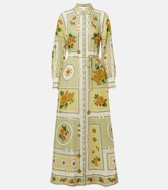 Dixie belted printed ramie shirt dress | Alémais
