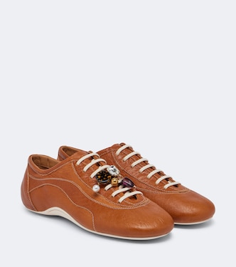 Embellished leather sneakers | Dries Van Noten