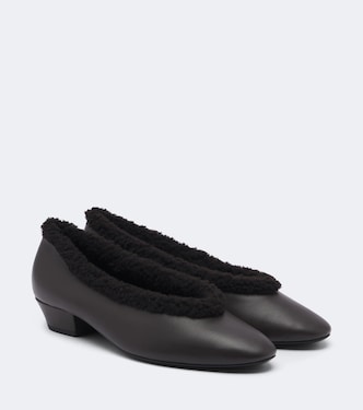 Shearling-lined leather pumps | Magda Butrym