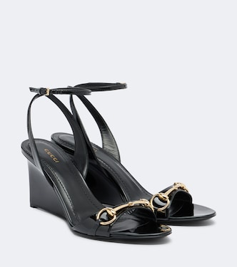 Donna patent leather wedge sandals  | Gucci