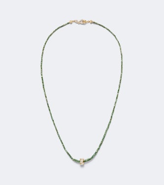 Infinite 18kt gold beaded necklace with diamonds | Suzanne Kalan