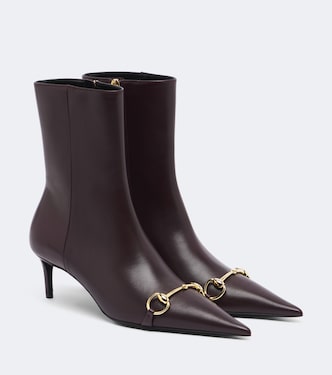 Donna Horsebit 레더 앵클 부츠 | Gucci