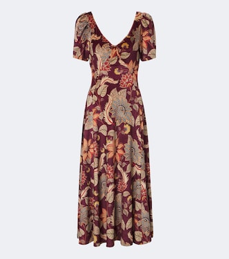 Dehli floral velvet midi dress | Farm Rio