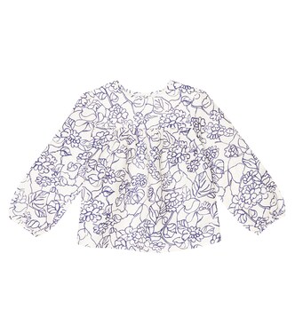 Floral-print linen and cotton blouse | Bonpoint