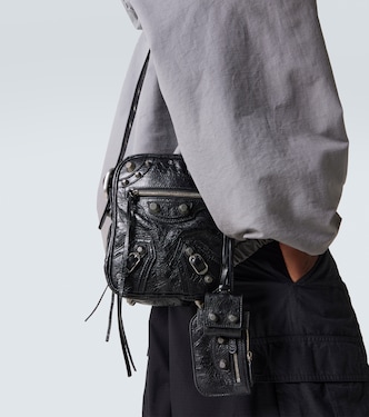 Le Cagole leather crossbody bag in black - Balenciaga | Mytheresa
