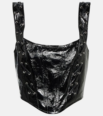 Bustier-Top aus Leder | Alessandra Rich