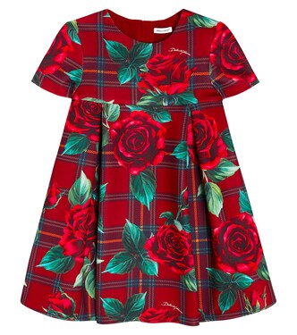 Floral checked scuba dress | Dolce&Gabbana Kids
