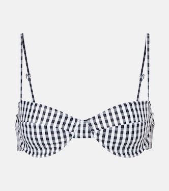 Farrah gingham bikini top  | Faithfull