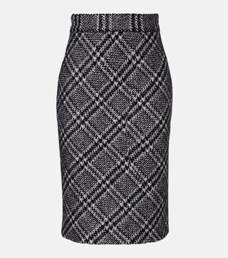 Mini-jupe en laine, soie et lama mélangés | Dolce&Gabbana