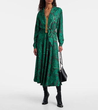 etro green dress Etro Paisley-print Maxi Dress
