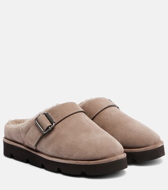 Monili suede slippers | Brunello Cucinelli