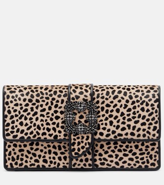 Capri embellished calf hair clutch | Manolo Blahnik