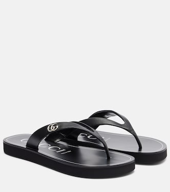 Mila Double G leather thong sandals | Gucci