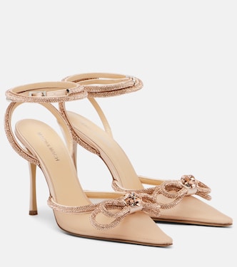 Double Bow 110 mesh slingback pumps | Mach & Mach