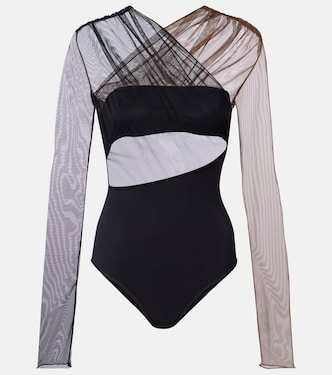 توب ليوتار شبه شفاف مزين بالدانتيل | Nensi Dojaka