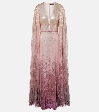 Easy Breezy sequined caped gown | Jenny Packham