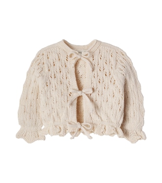 Baby Ivy open-knit cotton cardigan | Cozmo