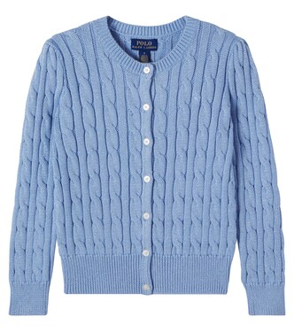 Cable-knit cotton-blend cardigan | Polo Ralph Lauren Kids