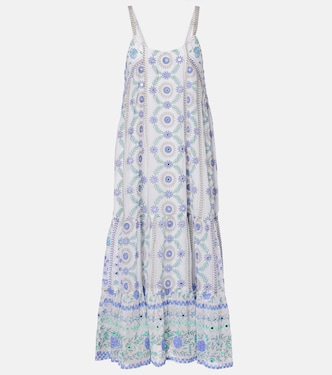 Embellished floral cotton midi dress | Juliet Dunn