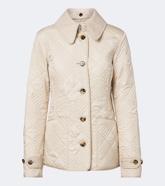 Fernleigh leather-trimmed quilted jacket | Burberry