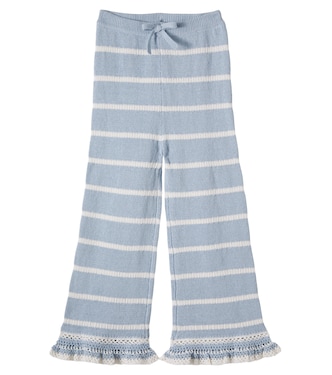 Striped knitted cotton-blend pants | Zimmermann Kids