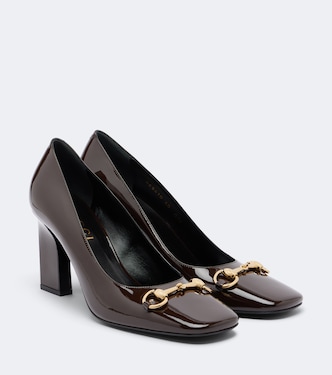 Signora Horsebit patent leather pumps | Gucci