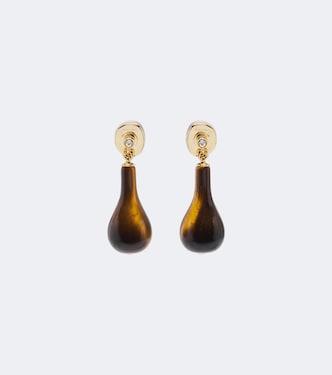 Tiger's Eye Swarovski®-embellished drop earrings | Toteme