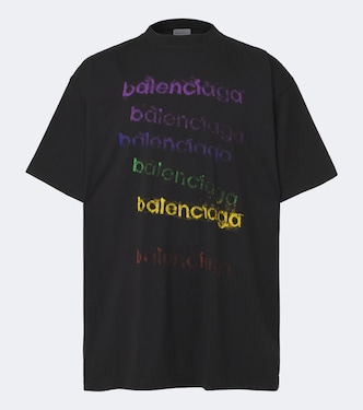 Camiseta de jersey de algodón con logo | Balenciaga