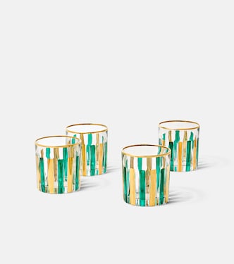 Set of 4 striped glass tumblers | Les-Ottomans