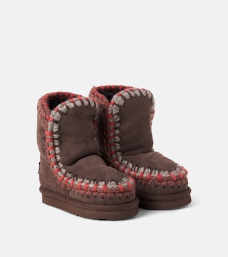 Botas de ante bordadas con borrego | Mou Kids