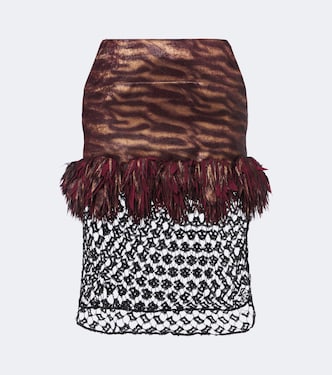 Fringed paneled sequined miniskirt | Jacques Wei