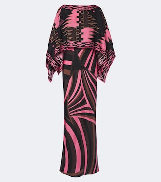 Iride caped silk twill gown | Pucci