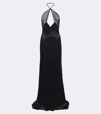 Cutout embellished satin gown | The Attico