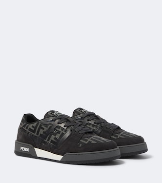Fendi Match FF Zucca suede-trimmed sneakers | Fendi