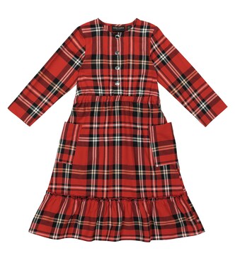 Checked cotton flannel dress | Mini Rodini