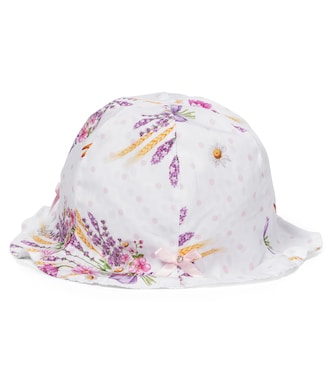 Baby floral cotton poplin hat | Monnalisa