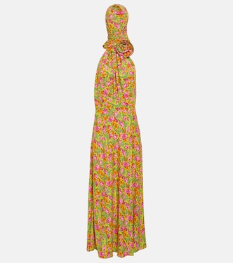 Floral-appliqué hooded maxi dress | Magda Butrym