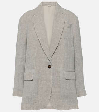 Blazer oversized de mezcla de lino | Brunello Cucinelli