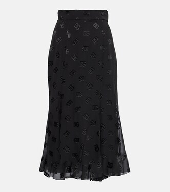 DG devoré satin midi skirt | Dolce&Gabbana