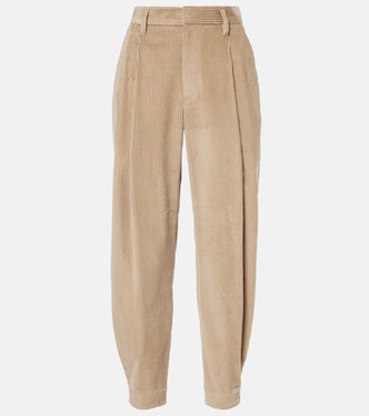 High-rise cotton cropped pants | Brunello Cucinelli