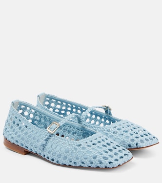 Paris编织皮革芭蕾舞平底鞋 | Souliers Martinez