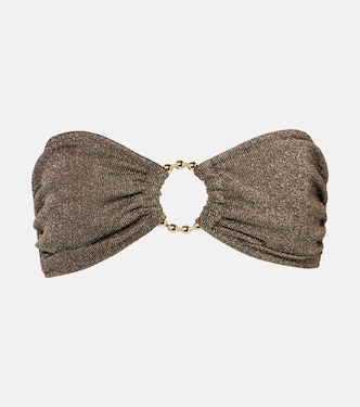 Carlotta lamé bandeau bikini top | Alexandra Miro