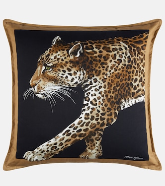 Leopardo Medium canvas cushion | Dolce&Gabbana Casa