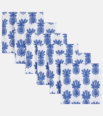 Large set of 6 printed linen napkins | La DoubleJ